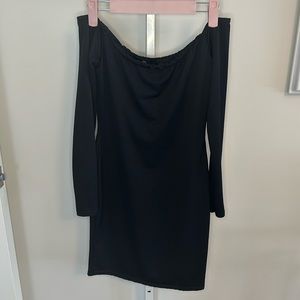 Missguided Black Off the Shoulder Dress, Size 4